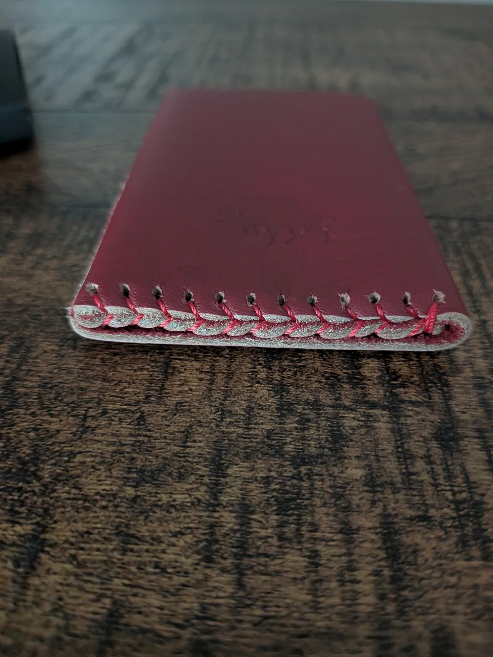 Burgundy Leather Card Sleeve